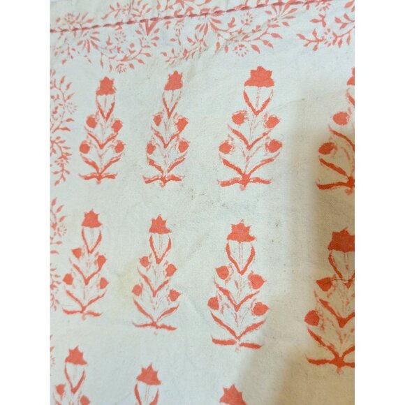 Floral Cotton Placemats Set Of 4 Sur La Table 19" x 13" Rectangle White & Coral - Picture 4 of 9